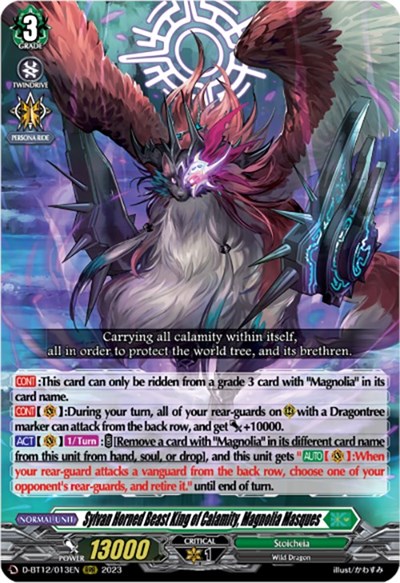 Sylvan Horned Beast King of Calamity, Magnolia Masques [D-Format] D-BT12/013EN
