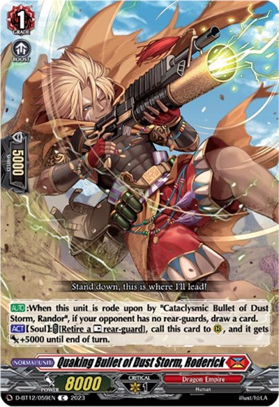 Quaking Bullet of Dust Storm, Roderick [D-Format] D-BT12/059EN