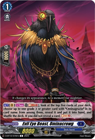 Evil Eye Beast, Ominacrowg [D-Format] D-BT12/070EN