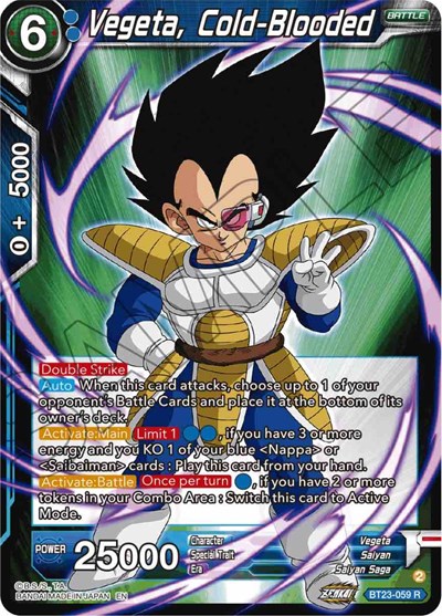 Vegeta, Cold-Blooded BT23-059 — Perfect Combination