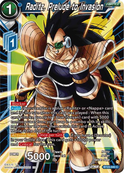 Raditz, Prelude to Invasion BT23-040