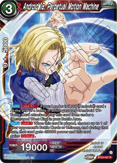 Android 18, Perpetual Motion Machine BT23-027