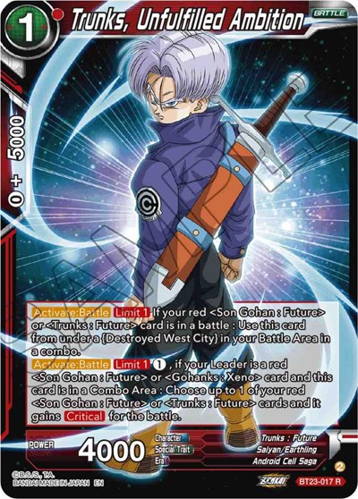 Trunks, Unfulfilled Ambition BT23-017