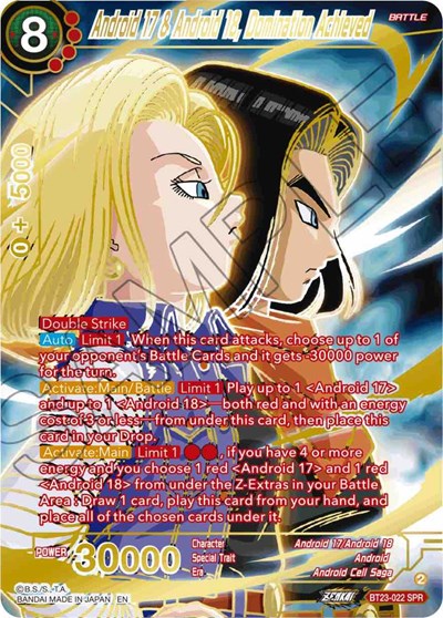 Android 17 & Android 18, Domination Achieved BT23-022