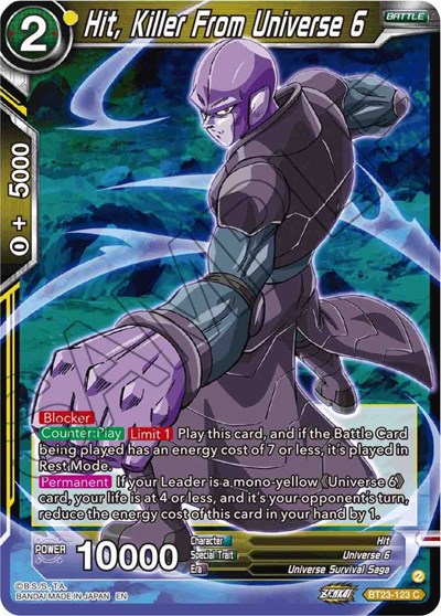 Hit, Killer From Universe 6 BT23-123