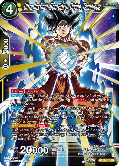 Ultra Instinct Son Goku, Divine Technique BT23-110