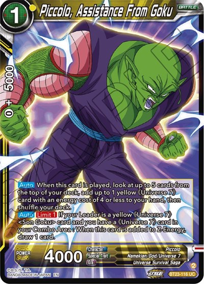 Piccolo, Assistance From Goku BT23-116