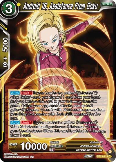 Android 18, Assistance From Goku BT23-119