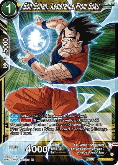 Son Gohan, Assistance From Goku BT23-114