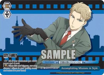 Accomplishing Missions in Style SPY/S106-E098SPY SPY