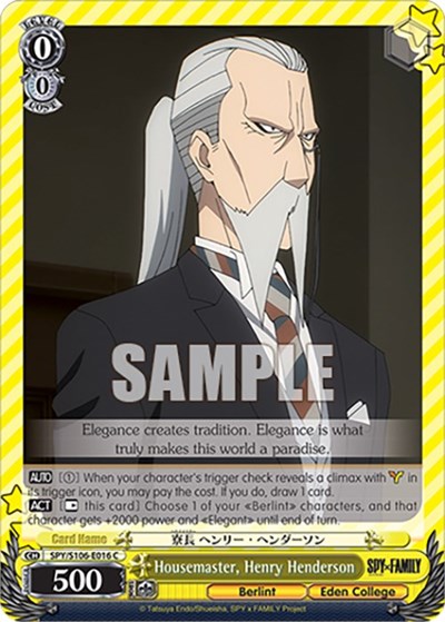 Housemaster, Henry Henderson SPY/S106-E016 C