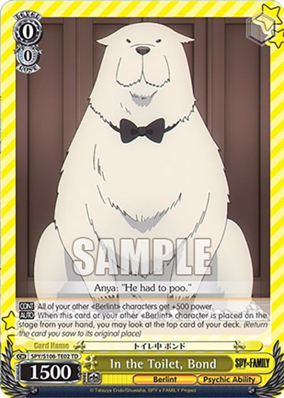 In the Toilet, Bond SPY/S106-TE02 TD