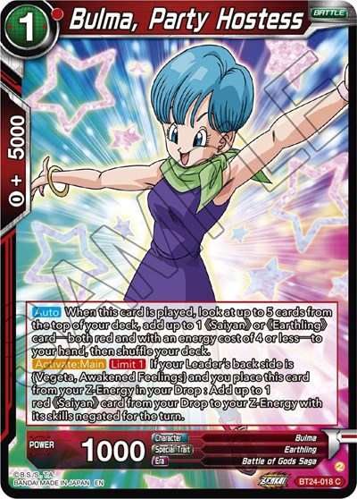 Bulma, Party Hostess BT24-018