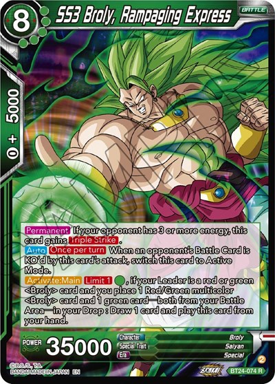 SS3 Broly, Rampaging Express BT24-074