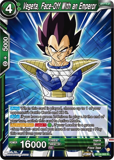 Vegeta, Face-Off With an Emperor BT24-065