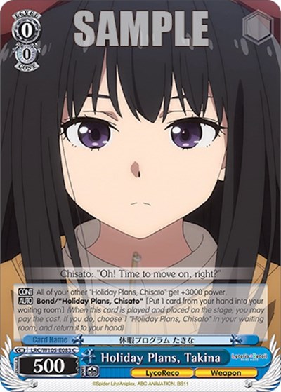 Holiday Plans, Takina LRC/W105-E083 C