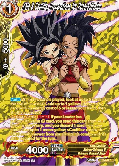 Kale & Caulifla, Preparations for Potara-Fusion BT24-107