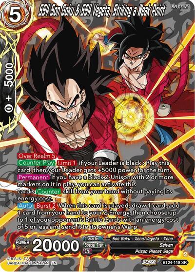 SS4 Son Goku & SS4 Vegeta, Striking a Weak Point BT24-118