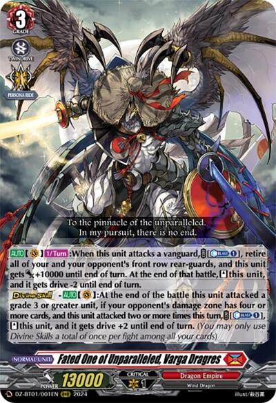 Fated One of Unparalleled, Varga Dragres [D-Format] DZ-BT01/001EN