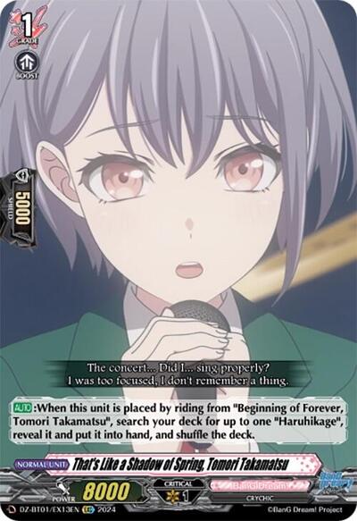 That's Like a Shadow of Spring, Tomori Takamatsu [D-Format] DZ-BT01/EX13EN