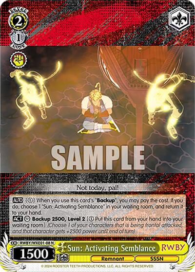 Sun: Activating Semblance RWBY/WXE01-08 N