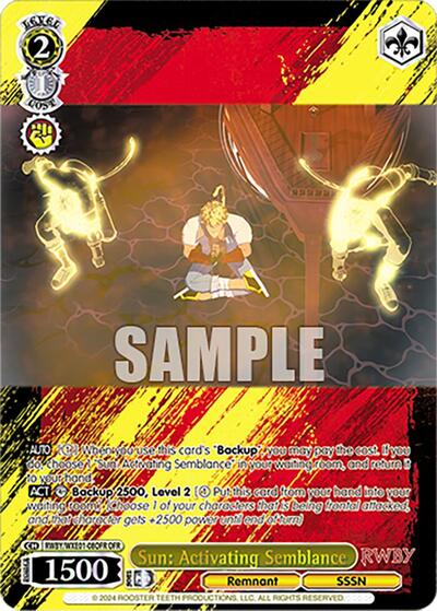 Sun: Activating Semblance RWBY/WXE01-08OFR OFR