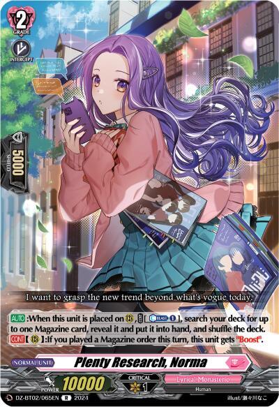 Plenty Research, Norma [D-Format] DZ-BT02/065EN