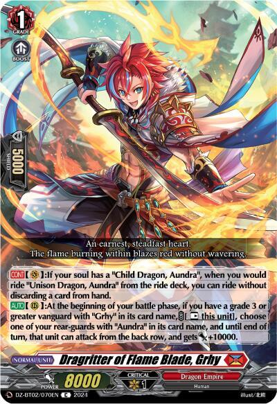 Dragritter of Flame Blade, Grhy [D-Format] DZ-BT02/070EN