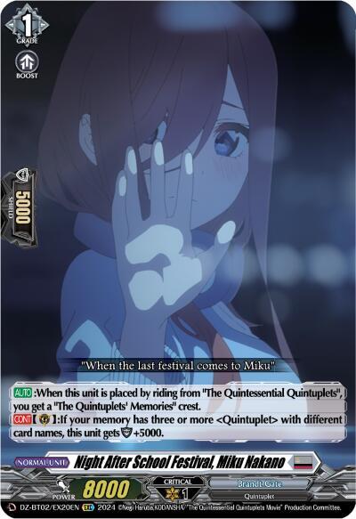 Night After School Festival, Miku Nakano [D-Format] DZ-BT02/EX20EN