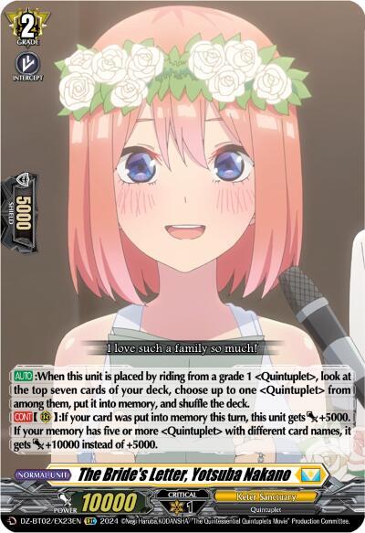 The Bride's Letter, Yotsuba Nakano [D-Format] DZ-BT02/EX23EN