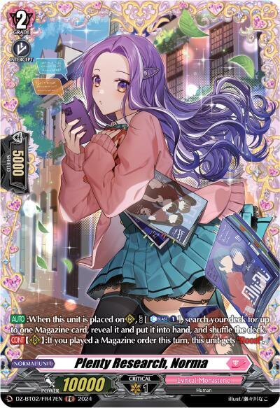 Plenty Research, Norma [D-Format] DZ-BT02/FR47EN