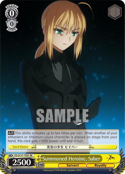 Summoned Heroine, Saber FZ/SC17-TE01 RE