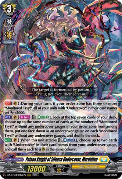 Poison Knight of Silence Undercover, Mordalion [D-Format] DZ-BT03/013EN