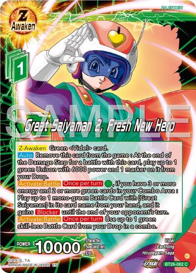 Great Saiyaman 2, Fresh New Hero BT26-062