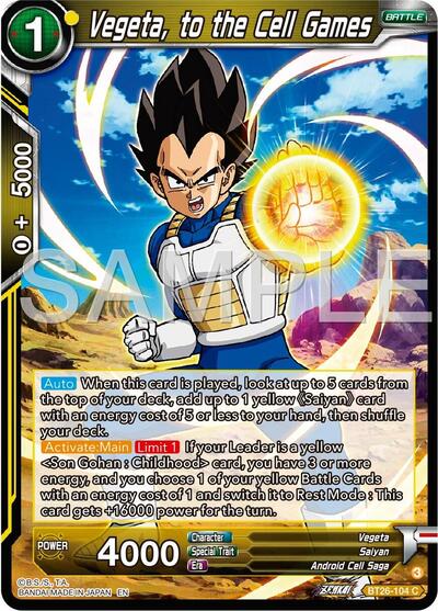 Vegeta, to the Cell Games BT26-104