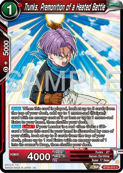 Trunks, Premonition of a Heated Battle BT26-015