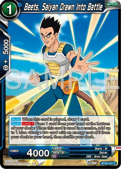 Beets, Saiyan Drawn Into Battle BT26-057