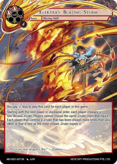 Elektra's Blazing Storm ABC-SD01-027 SR
