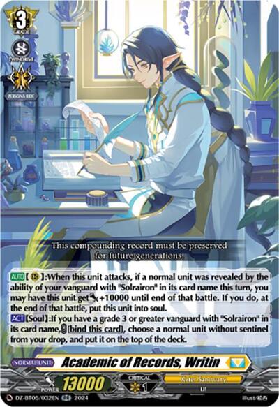 Academic of Records, Writin [D-Format] DZ-BT05/032EN