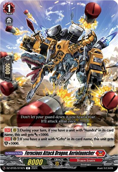 Ferocious Attack Dragon, Aeriolauncher [D-Format] DZ-BT05/074EN