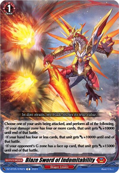 Blaze Sword of Indomitability [D-Format] DZ-BT05/076EN