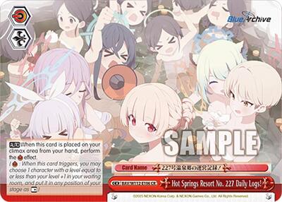 Hot Springs Resort No. 227 Daily Logs! BAV/W112-E106 CR