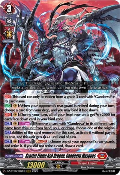 Scarlet Flame Ash Dragon, Gandeeva Masques [D-Format] DZ-BT06/002EN