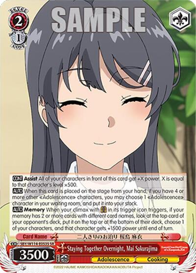 Staying Together Overnight, Mai Sakurajima SBY/W114-E053S SR