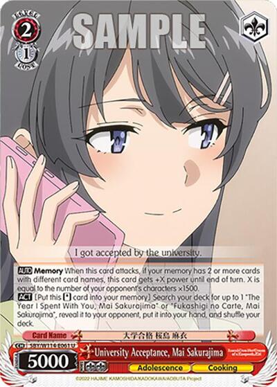 University Acceptance, Mai Sakurajima SBY/W114-E061 U