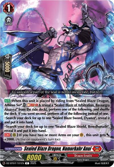 Sealed Blaze Dragon, Namorkahr Anui [D-Format] DZ-BT07/101EN