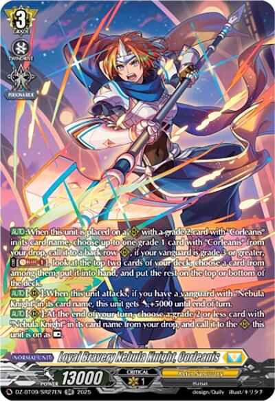 Loyal Bravery Nebula Knight, Corleanis [D-Format] DZ-BT09/SR27EN