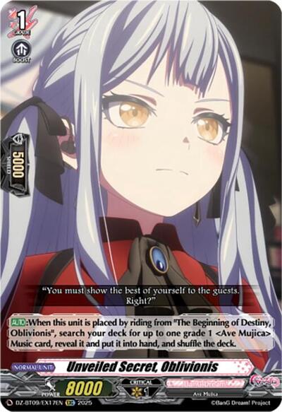 Unveiled Secret, Oblivionis [D-Format] DZ-BT09/EX17EN