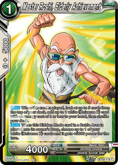 Master Roshi, Elderly Achievement BT28-118