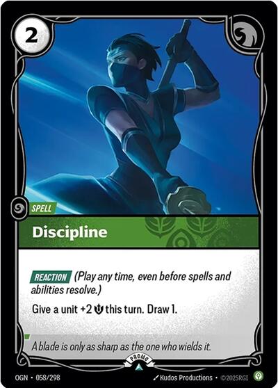 Discipline 058/298 — Riftbound Organized Play Promotional Cards